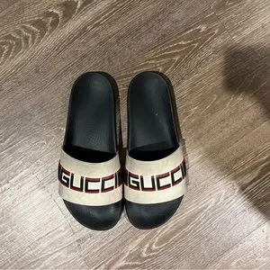 Gucci Slides Size 10 * Fully Authentic * Black Rubber Web Slide Sandal | GUCCI® US main image 2